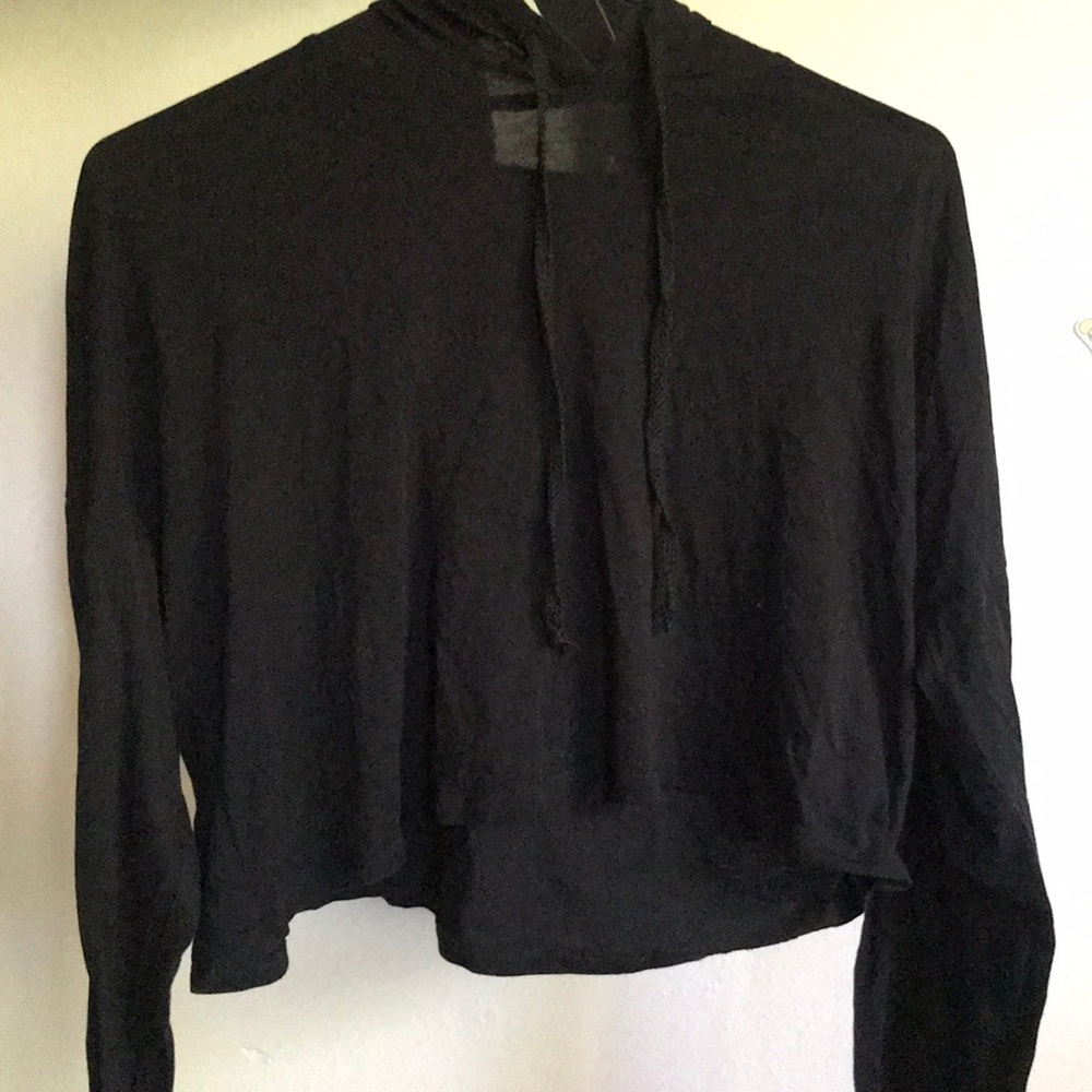 Cute black crop top hoodie